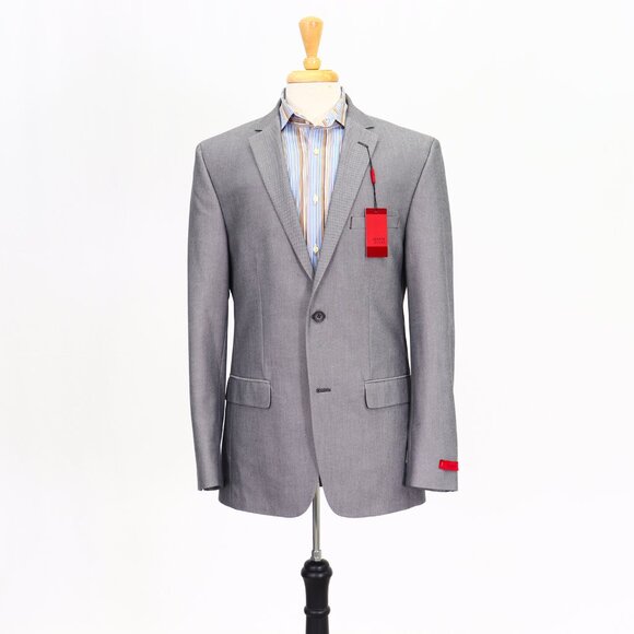 Alfani 40L Gray Check 2-Button Sport Coat Blazer Jacket T009